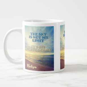 Caneca De Café Grande Cotação Céu de Nome Personalizado