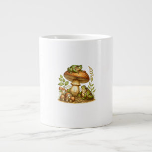 Caneca De Café Grande Cottagecore Goblincore Sapo Estético Cogumelo