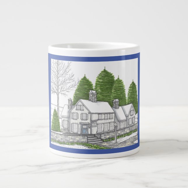 Caneca De Café Grande Country Inverno Soltice Jumbo Mug com Azul (Frente)