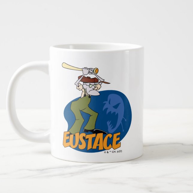 Caneca De Café Grande Courage the Cowardly Dog | Eustace Graphic (Esquerda)