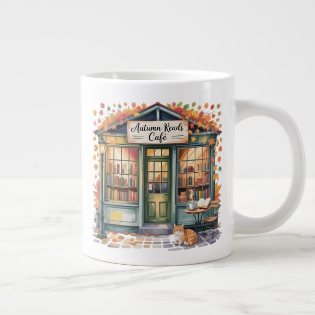 Caneca De Café Grande Cozy Autumn Book Café Mug — Open Book & Lantern  (Direita)