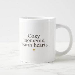 Caneca De Café Grande Cozy Moments, Warm Hearts | Minimalist Christmas