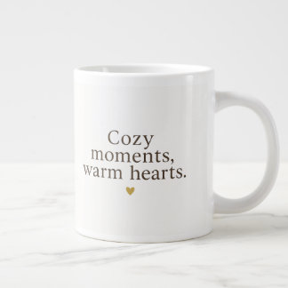 Caneca De Café Grande Cozy Moments, Warm Hearts | Minimalist Christmas