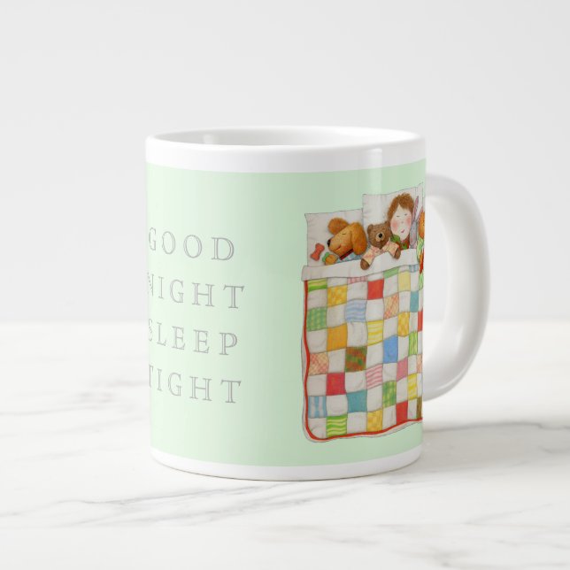 Caneca De Café Grande COZY QUILT Big Mug - Verde (Frente Esquerda)