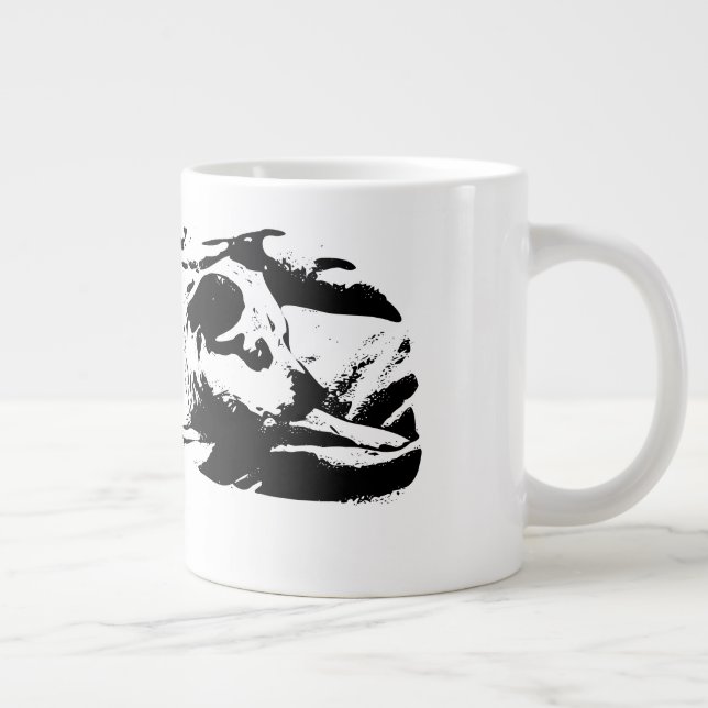 Caneca De Café Grande Cozy Terrier Watch na cama de inverno (Direita)