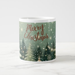 Caneca De Café Grande Cozy Winter Forest "Merry Christmas" Mug