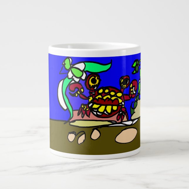 Caneca De Café Grande Crab art (Frente)