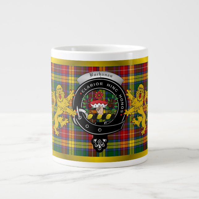 Caneca De Café Grande Crachá de Buchanan e Tartan Jumbo Mug (Frente)