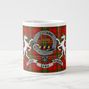 Caneca De Café Grande Crachá Scott Clan com Tartan e Unicorn