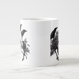 Caneca De Café Grande Crânio E Crows Halloween Jumbo Mug
