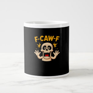 Caneca De Café Grande Crânio F-Caw-F de Halloween