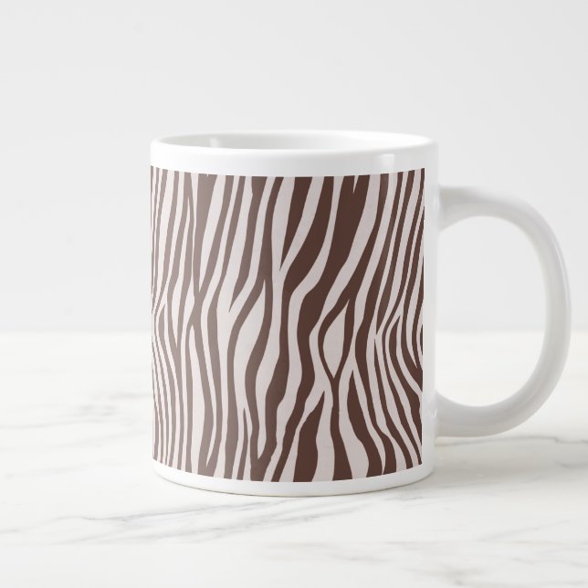 Caneca De Café Grande Cream Brown Zebra Print (Direita)