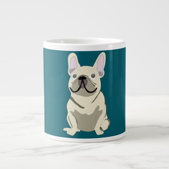 Caneca De Café Grande Cream French Bulldog (Frente)
