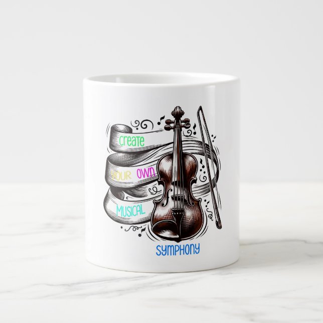 Caneca De Café Grande Create your own musical symphony  (Frente)