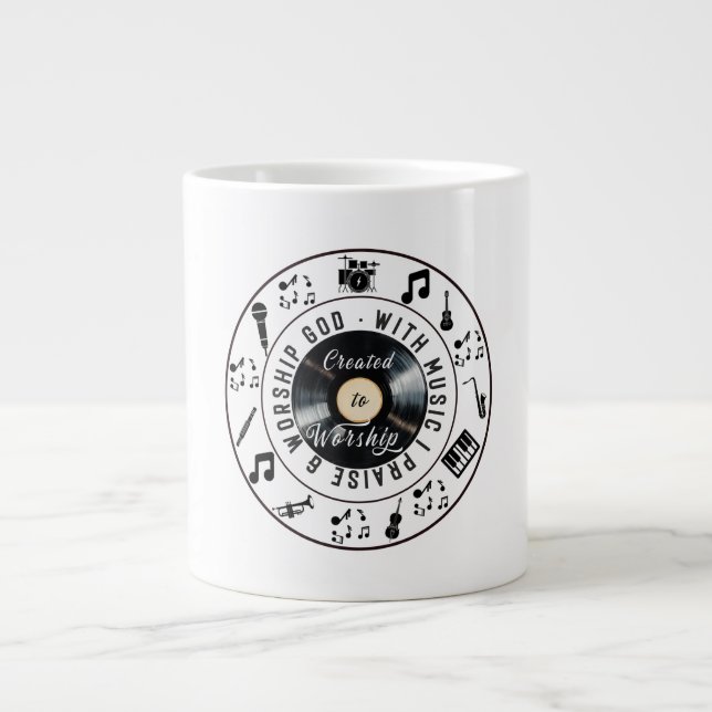 Caneca De Café Grande Created to Worship (Frente)