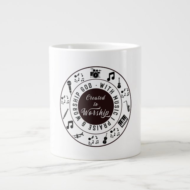 Caneca De Café Grande Created to Worship  (Frente)