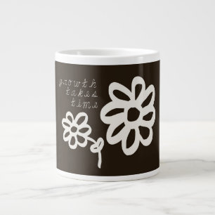 Caneca De Café Grande Crescimento Leva Tempo Cartão Postal Motivacional