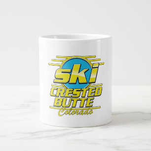 Caneca De Café Grande Crested Butte Colorado logotipo de esqui anos 80