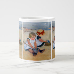 Caneca De Café Grande Crianças brincando na praia
