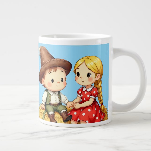 Caneca De Café Grande Crianças do Interior em um Fardo de Feno, (Direita)