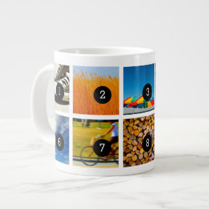 Caneca De Café Grande Crie seu próprio Instagram de Fotos com 10 imagen