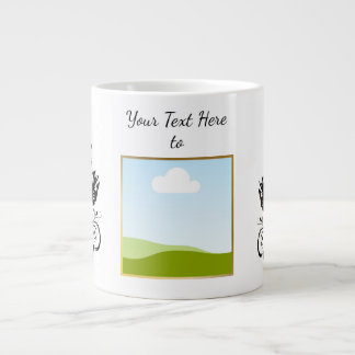 Caneca De Café Grande Crie seu próprio texto de modelo personalizado