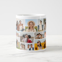 Caneca De Café Grande Crie Sua Própria Colagem de 12 Fotos