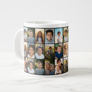 Caneca De Café Grande Crie Sua Própria Colagem de 18 Fotos 