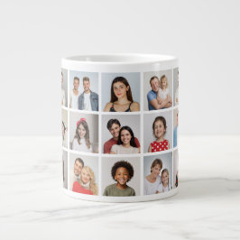 Caneca De Café Grande Crie Sua Própria Colagem de 21 Fotos