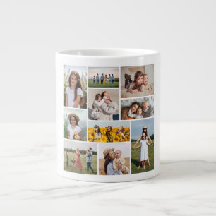 Caneca De Café Grande Crie sua própria colagem de fotos