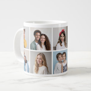 Caneca De Café Grande Crie sua própria colagem de fotos