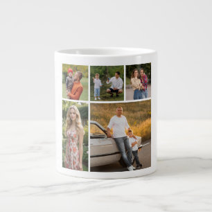 Caneca De Café Grande Crie sua própria colagem de fotos
