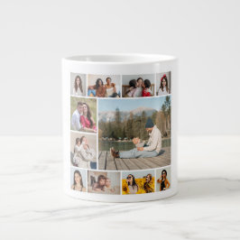 Caneca De Café Grande Crie sua própria colagem de fotos 11