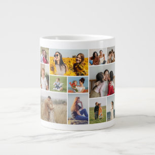 Caneca De Café Grande Crie Sua Própria Colagem De Fotos 12