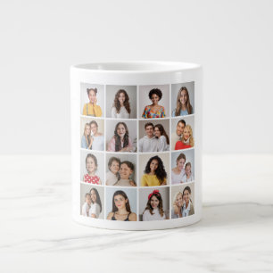 Caneca De Café Grande Crie Sua Própria Colagem De Fotos 16