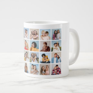 Caneca De Café Grande Crie Sua Própria Colagem De Fotos 24