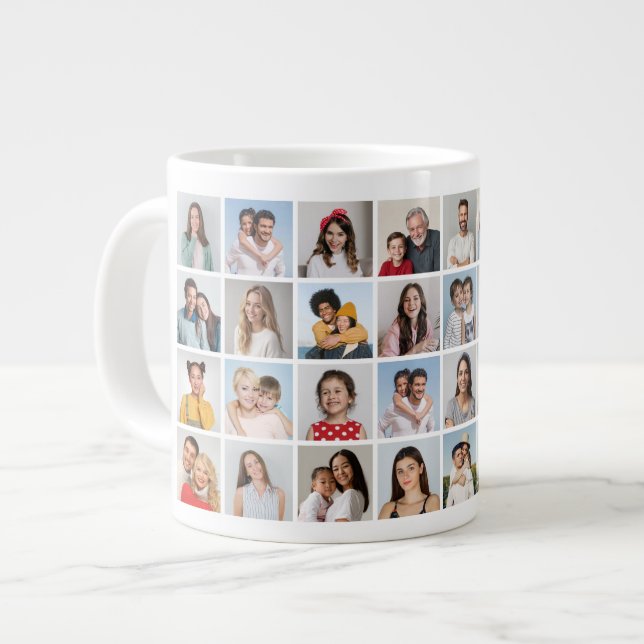 Caneca De Café Grande Crie Sua Própria Colagem De Fotos 32 (Frente Esquerda)