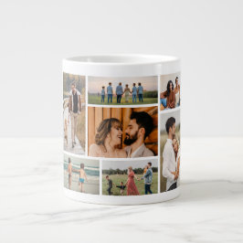 Caneca De Café Grande Crie sua própria colagem de fotos 7