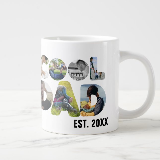 Caneca De Café Grande Crie sua própria fotografia de 7 letras do pai leg (Direita)