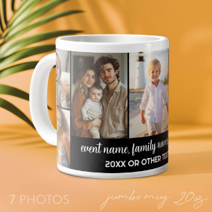 Caneca De Café Grande Crie uma Colagem de Fotos Personalizada com 7 Foto