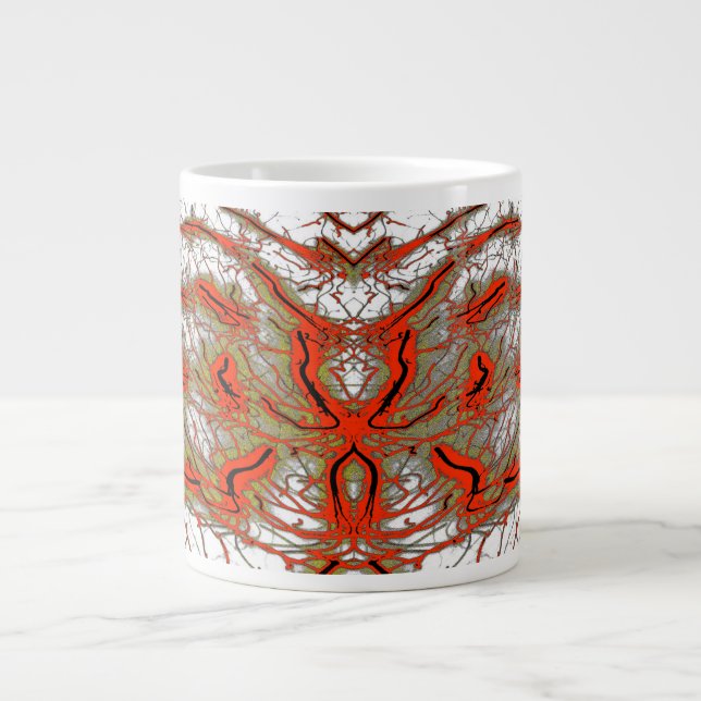Caneca De Café Grande Crimson Fractalcore Jumbo Mug (Frente)