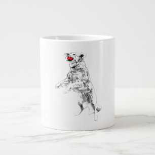 Caneca De Café Grande Crimson Joy no Ar do outono