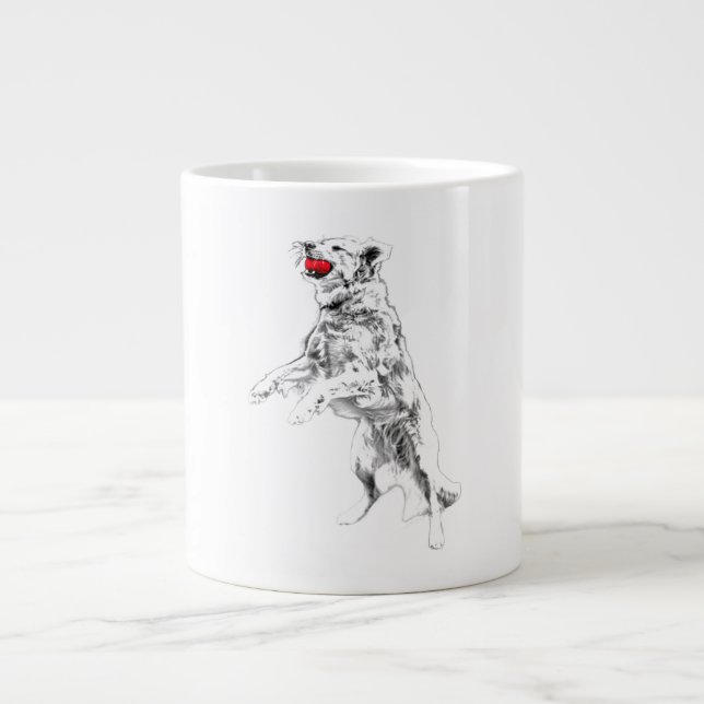 Caneca De Café Grande Crimson Joy no Ar do outono (Frente)