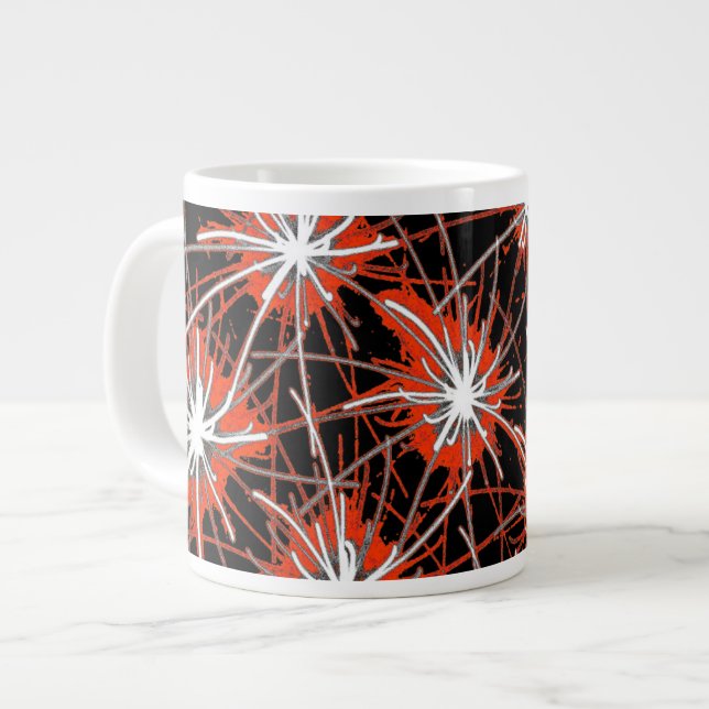 Caneca De Café Grande Crimson Starburst Jumbo Mug (Frente Esquerda)