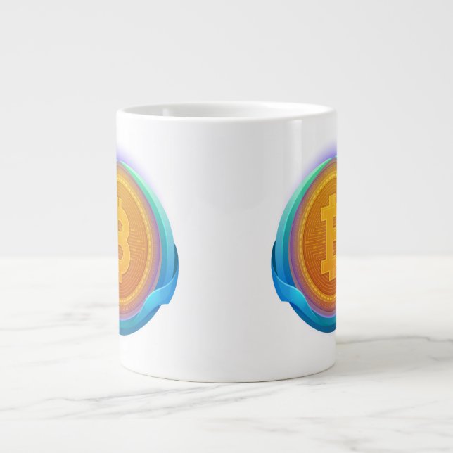 CANECA DE CAFÉ GRANDE CRIPTOMOEDA BITCOIN (Frente)