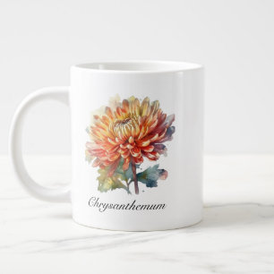 Caneca De Café Grande Crisântemo Colheita Dourada, personalizado