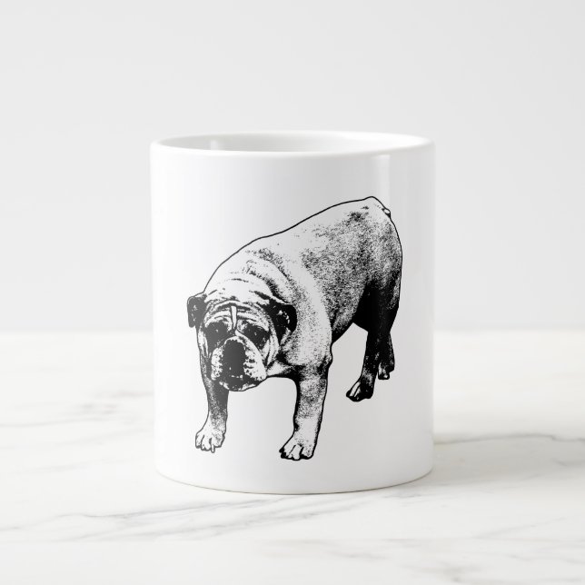 Caneca De Café Grande Crisp Noel Bulldog (Frente)