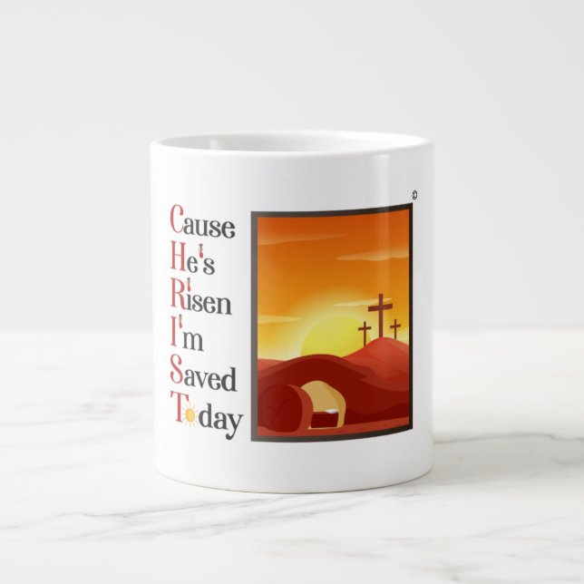 Caneca De Café Grande Cristo acrônimo Jumbo Coffee Mug (Frente)