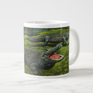 Caneca De Café Grande Crocodilos Vintage, Animais da Marinha Répteis