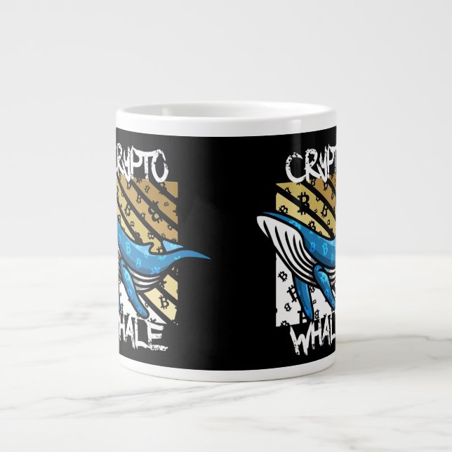 Caneca De Café Grande Crypto Btc Whale - Moeda cripto (Frente)